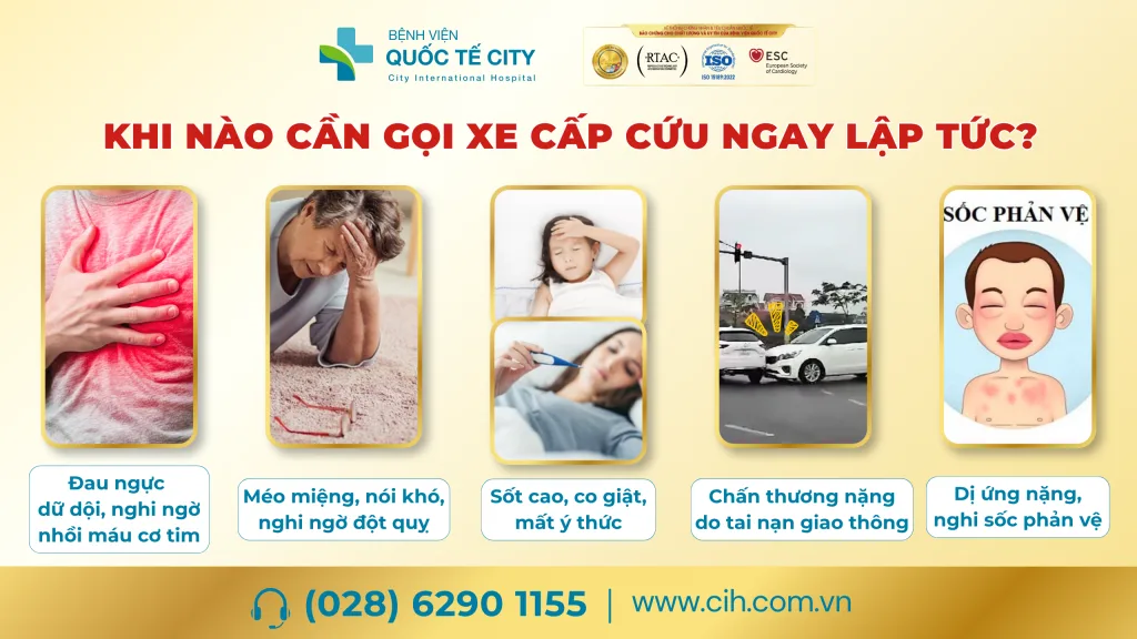Nên gọi xe cấp cứu trong những trường hợp này