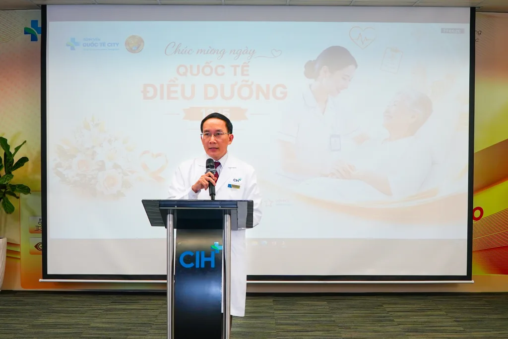 Đại diện Công đoàn Bệnh viện: BS. CKII. Đặng Quang Thuyết - Phó Giám đốc Y khoa kiêm Chủ tịch Công đoàn chia sẻ