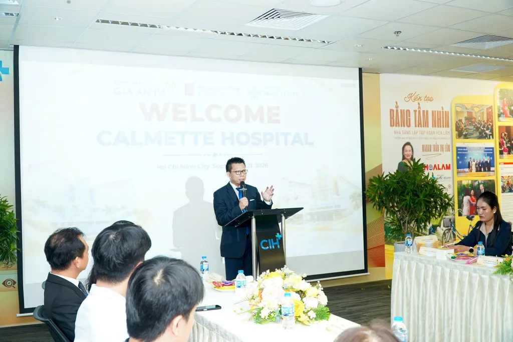 ThS. BS. Trần Quốc Thành - Giám đốc Điều hành Bệnh viện Gia An 115 và Bệnh viện Quốc tế City phát biểu