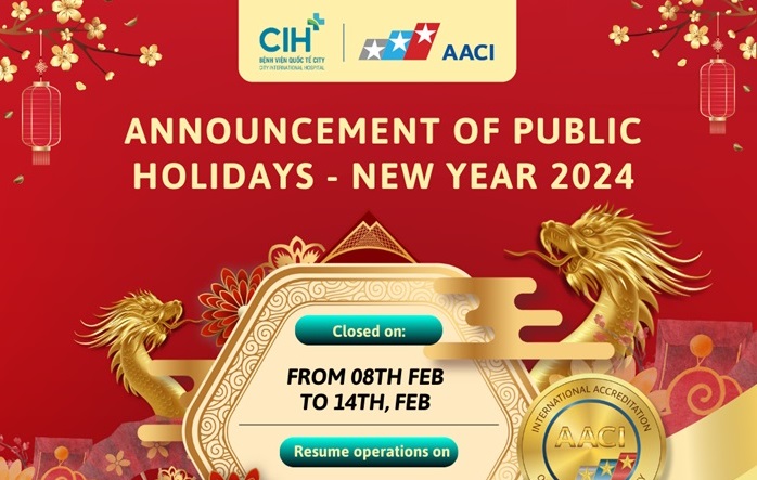 Announcement of Public Holidays - New Year 2024